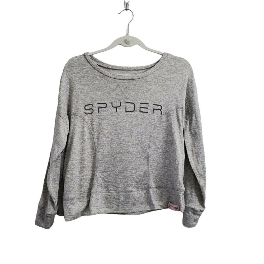 Spyder Sweater Womens‎ Small Gray Pullover Relaxed Lightweight Stretch Crew Neck